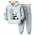 Relaxing Panda Fleece Hoodie Tracksuit - Kin Trends