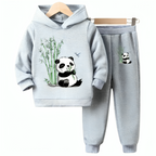 Relaxing Panda Fleece Hoodie Tracksuit - Kin Trends