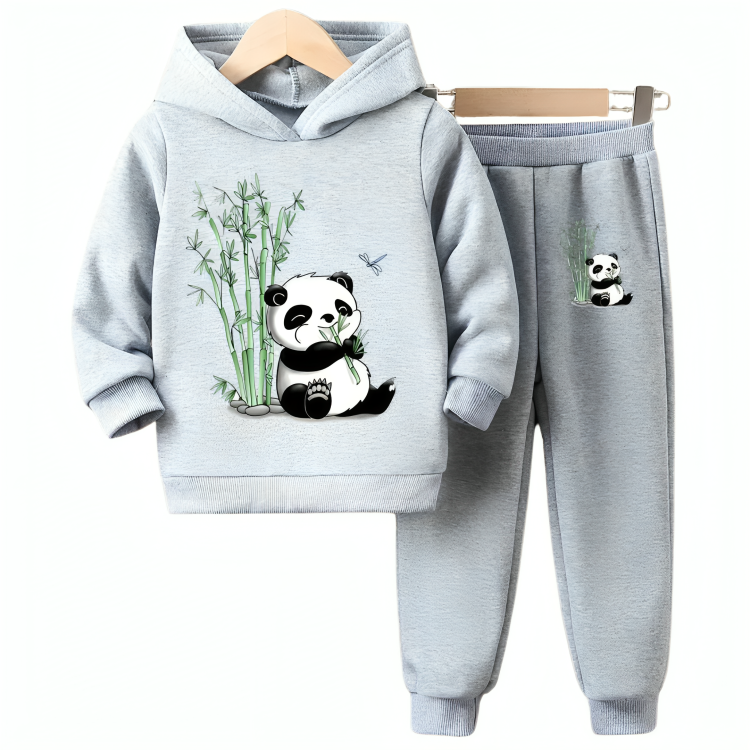 Relaxing Panda Fleece Hoodie Tracksuit - Kin Trends