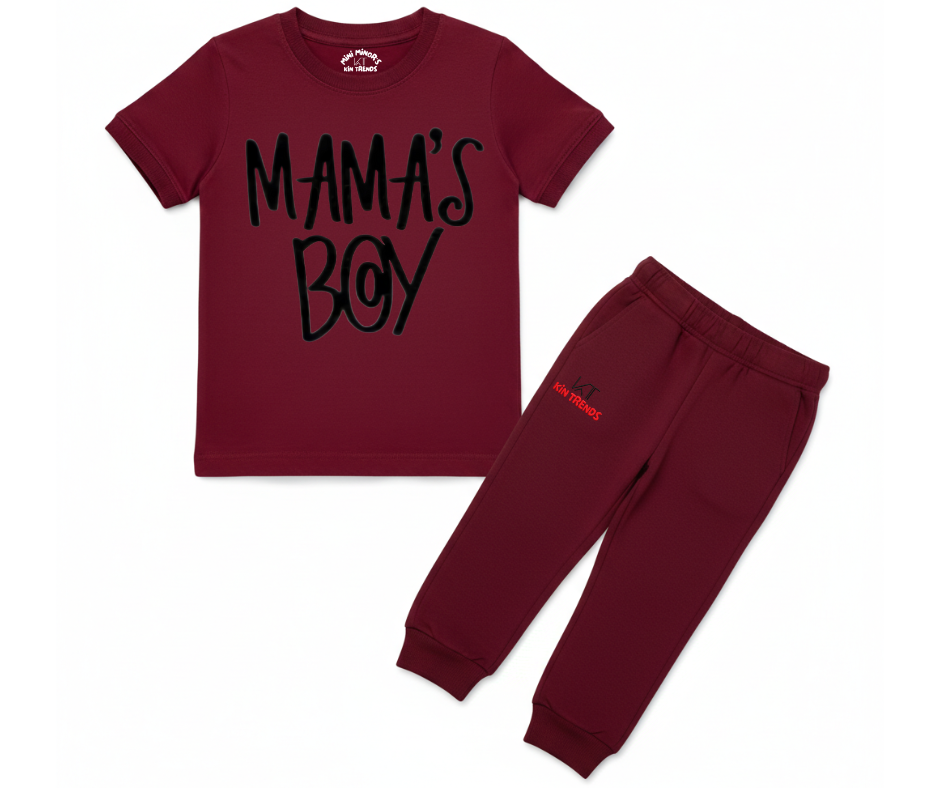 Mama's Boy Tracksuit | Kids T shirt and trouser | Mini Minors Kin Trends | Kintrends