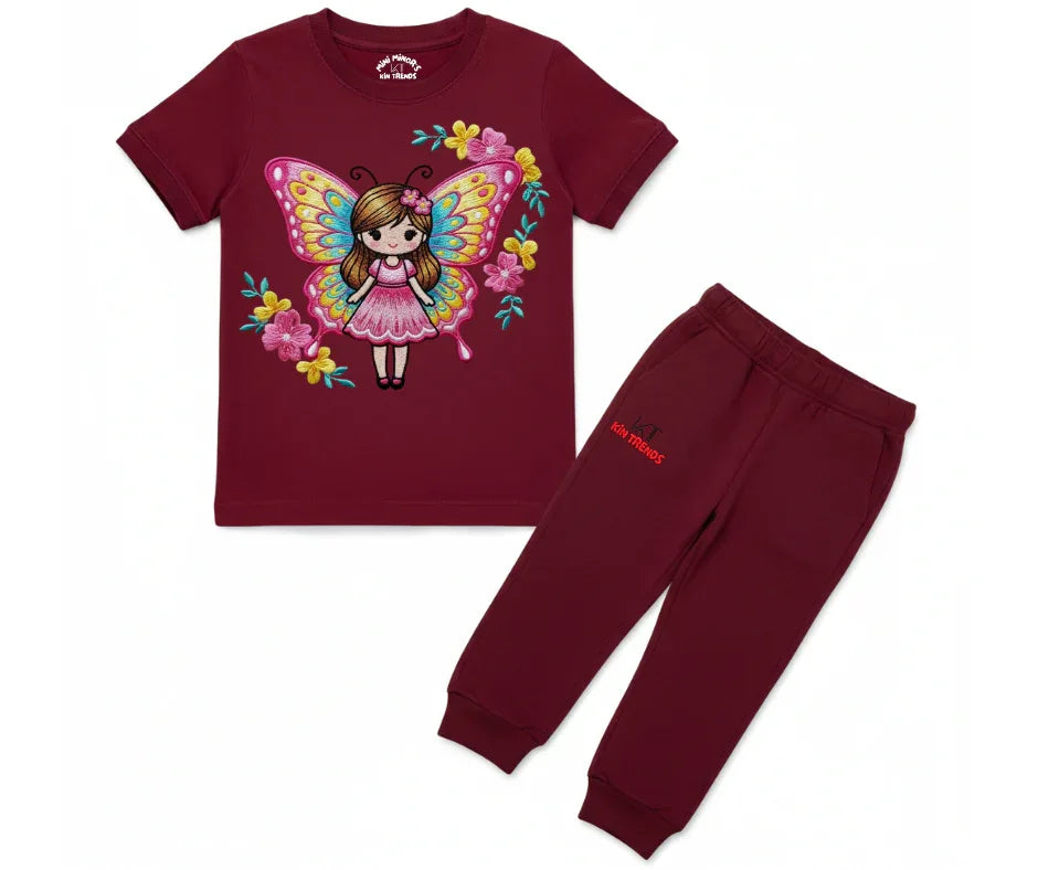 Flydoll Tracksuit (Not Embroidered) Kids T shirt and trouser set | Mini Minors Kin Trends | Kintrends