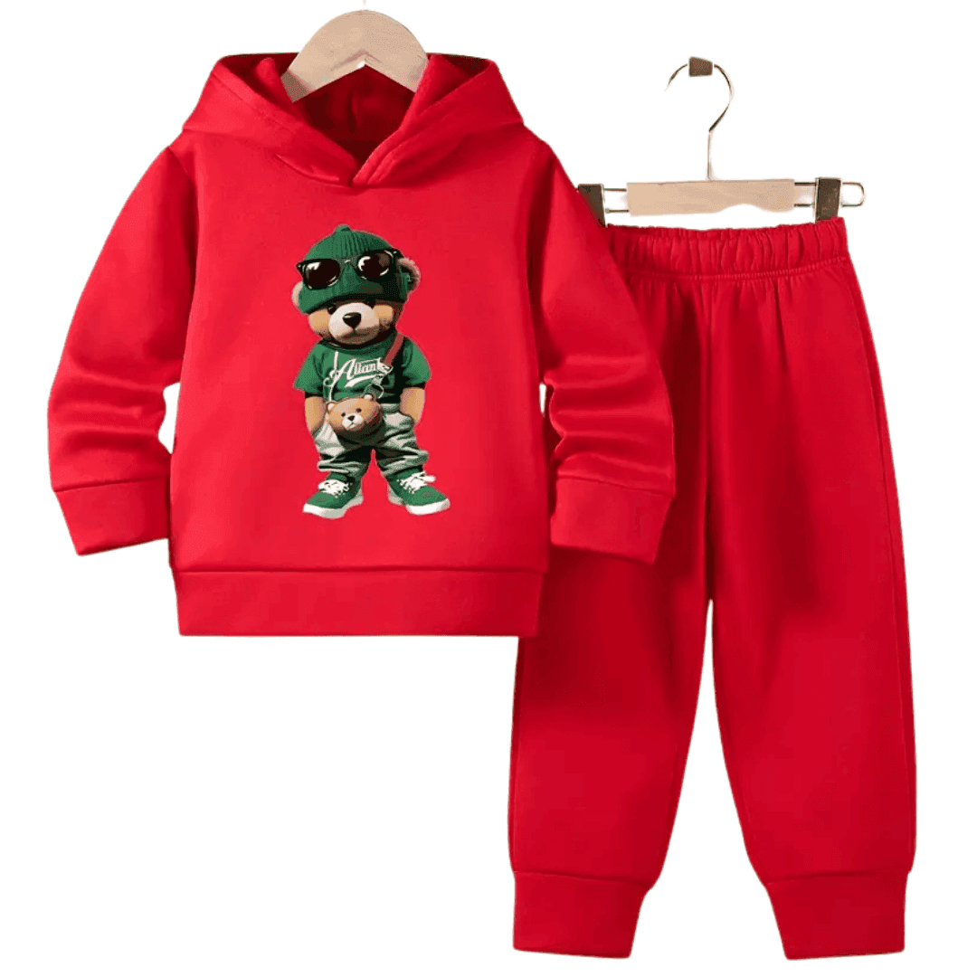 Big Cool Bear Fleece Hoodie Tracksuit - Kin Trends