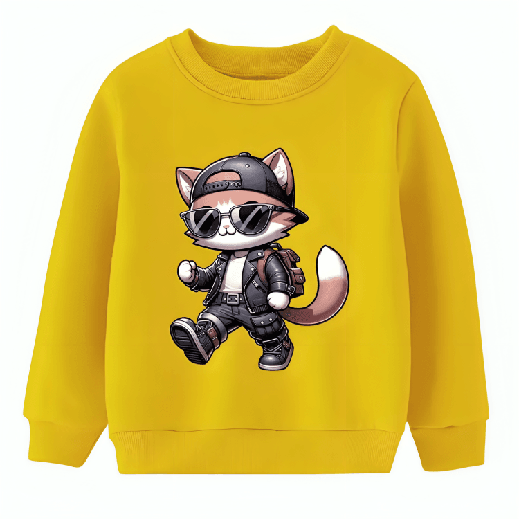 Cool Cat Fleece Sweatshirt - Kin Trends