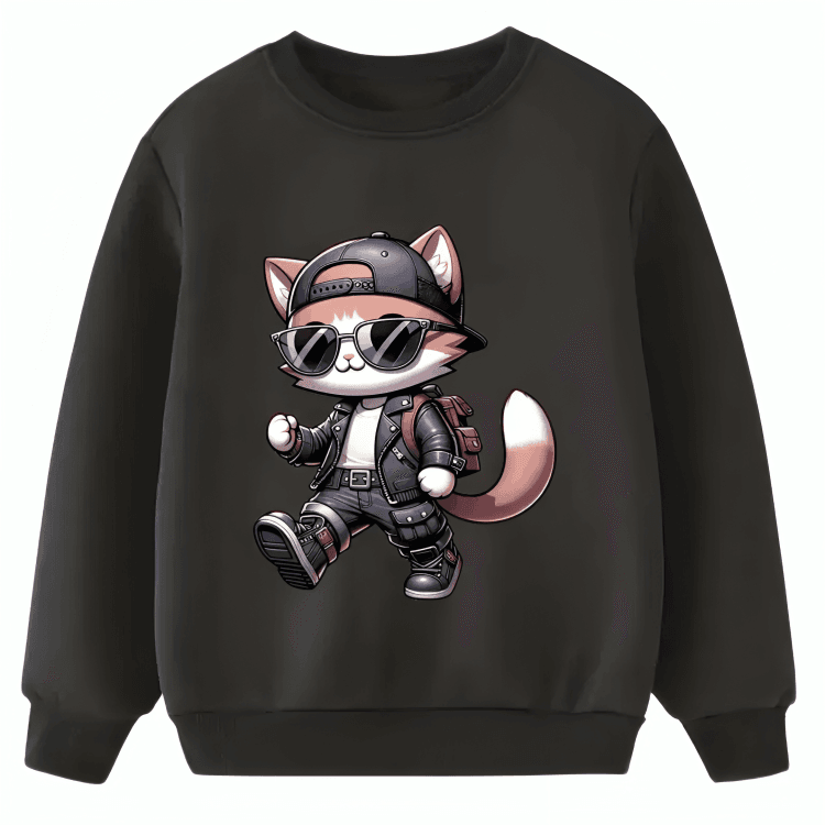 Cool Cat Fleece Sweatshirt - Kin Trends