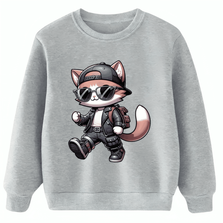 Cool Cat Fleece Sweatshirt - Kin Trends