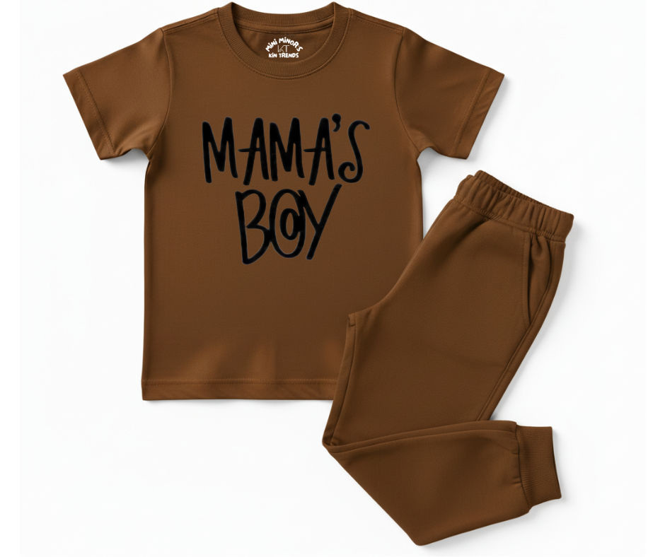 Mama's Boy Tracksuit | Kids T shirt and trouser | Mini Minors Kin Trends | Kintrends