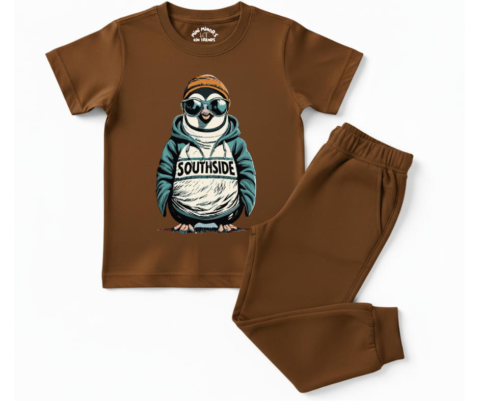 New Southside Penguin Tracksuit | Kids T shirt and trouser | Mini Minors Kin Trends | Kintrends