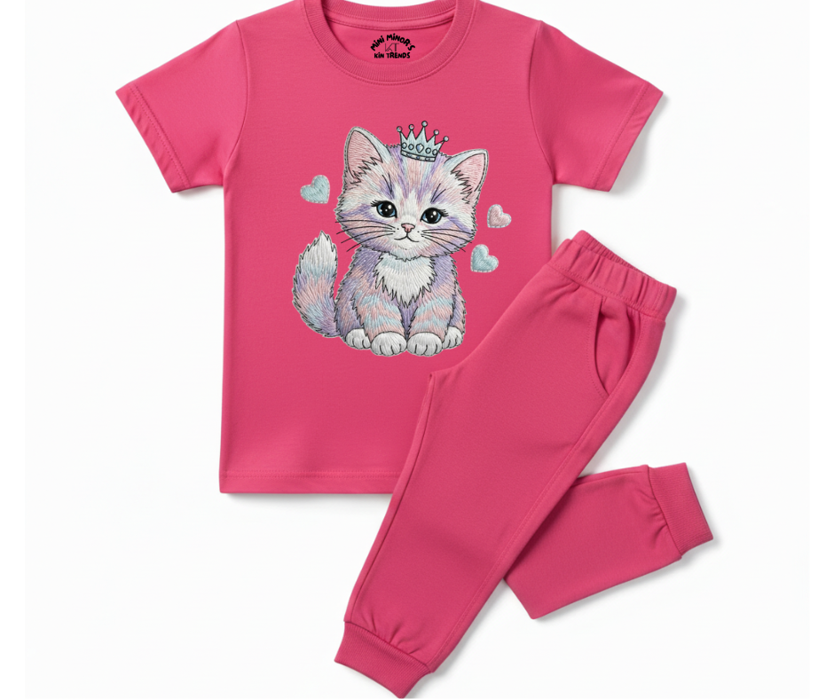 Premium Cute Cat Tracksuit (Not Embroidered)