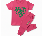 Green Heart Tracksuit | Kids T shirt and trouser | Mini Minors Kin Trends | Kintrends
