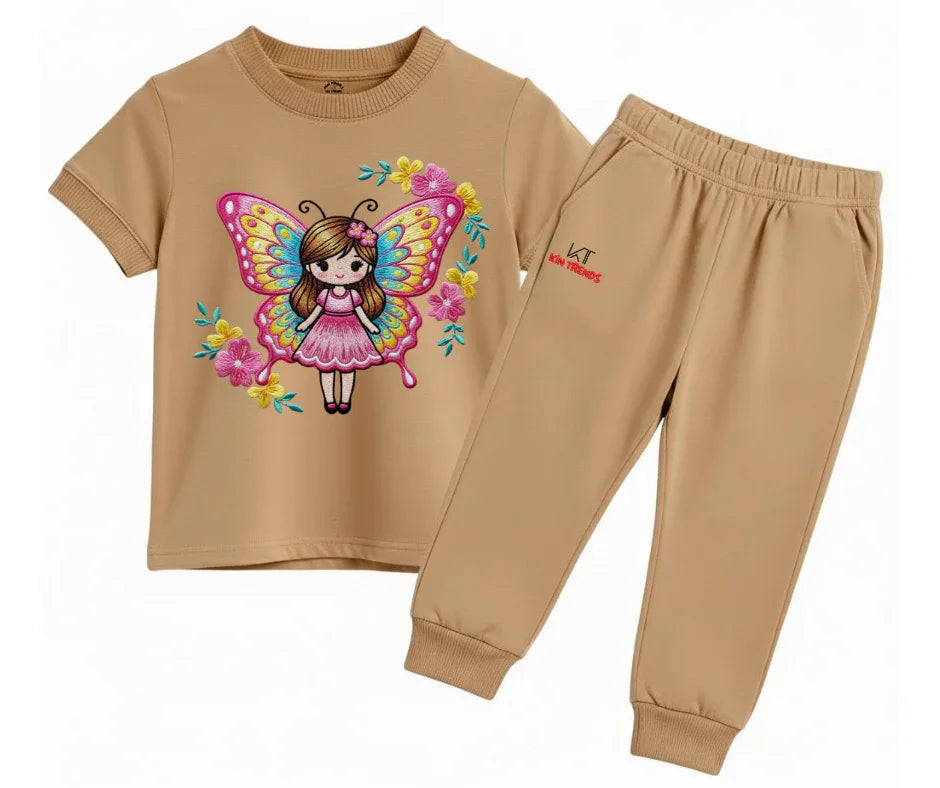 Flydoll Tracksuit (Not Embroidered) Kids T shirt and trouser set | Mini Minors Kin Trends | Kintrends
