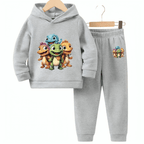 Cute Little Dinos Fleece Hoodie Tracksuit - Kin Trends