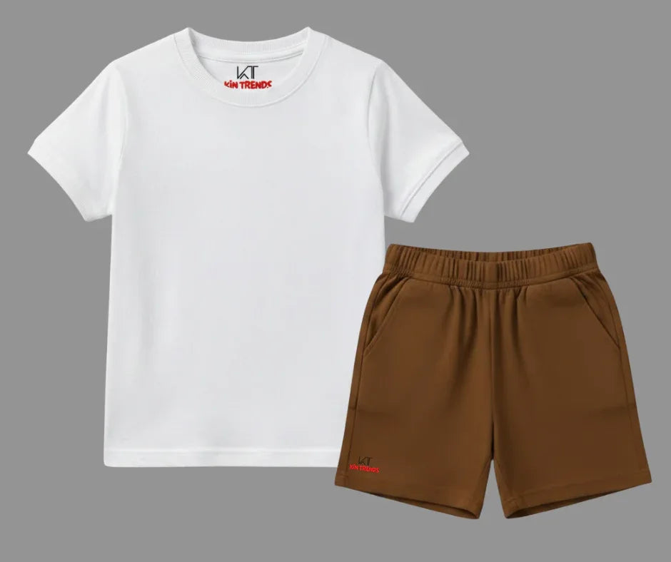 20+ Contrast Color Plain Shorts Set | Mini Minors Kintrends