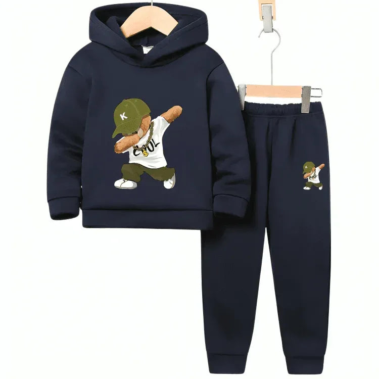 Best Selling Cool Bear Fleece Hoodie Tracksuit - Kin Trends