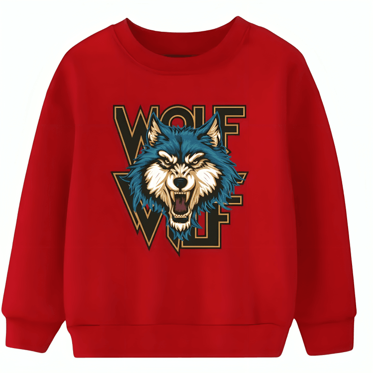 Brave Wolf Fleece Sweatshirt - Kin Trends