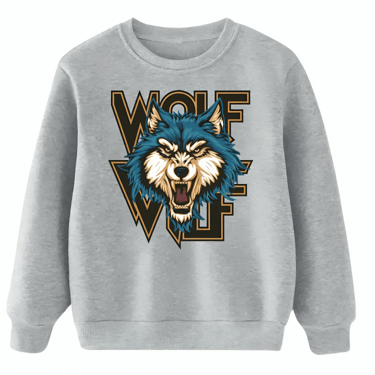 Brave Wolf Fleece Sweatshirt - Kin Trends