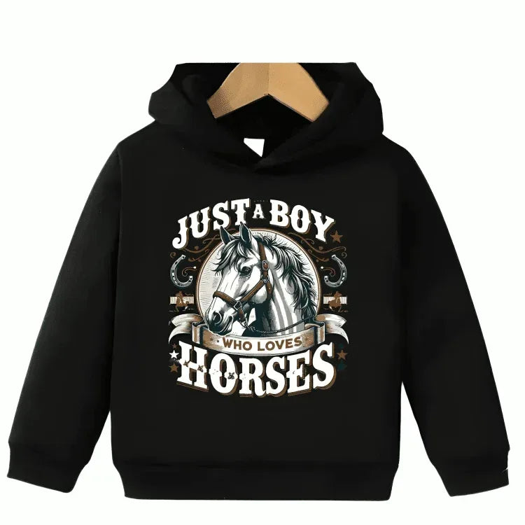 Love Horses Fleece Hoodie - Kin Trends