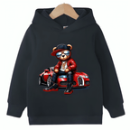 Cool Bear With Car Fleece Hoodie - Kin Trends