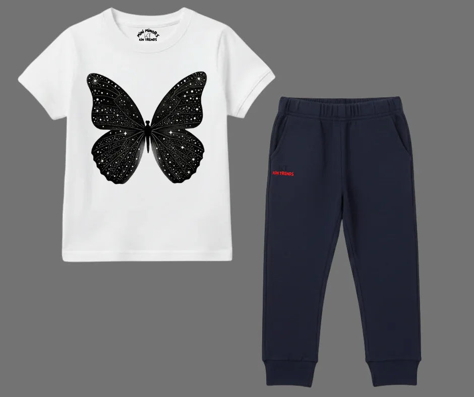 Sparkle Butterfly Summer Tracksuit | Mini Minors Kintrends