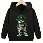 Big Cool Bear Fleece Hoodie - Kin Trends