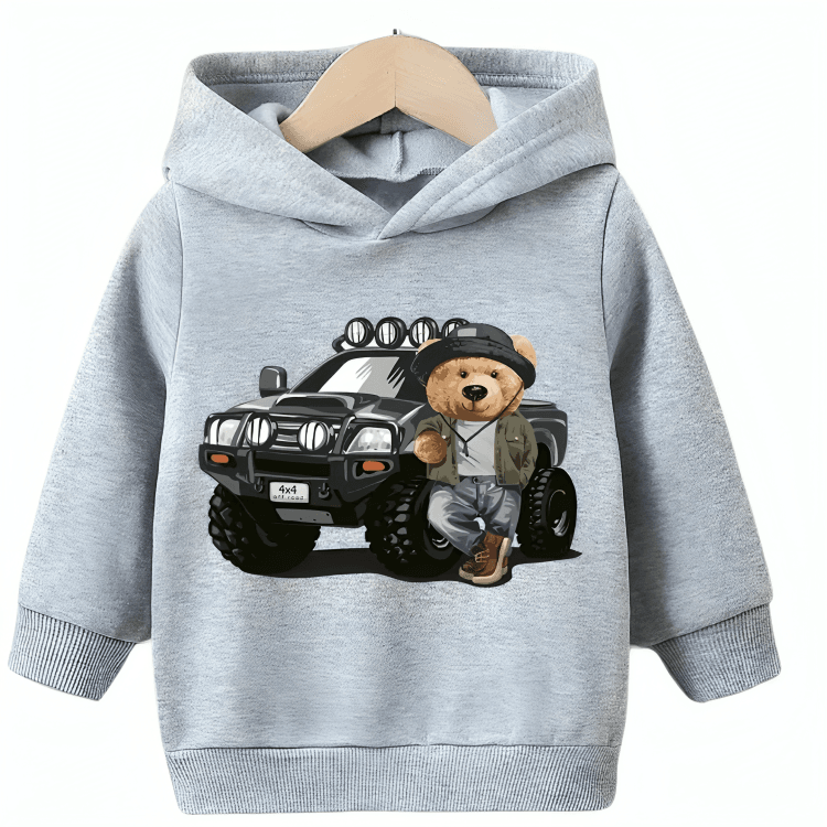 Jeep Bear Fleece Hoodie - Kin Trends