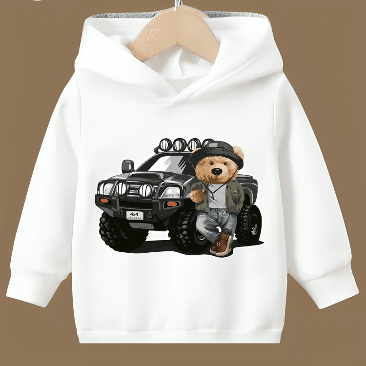 Jeep Bear Fleece Hoodie - Kin Trends