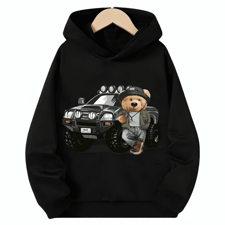 Jeep Bear Fleece Hoodie - Kin Trends
