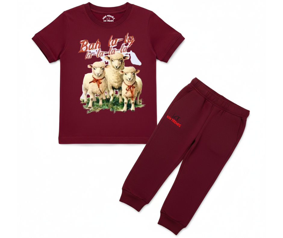 Cute Sheep Summer Kids Tracksuit | Mini Minors Kintrends