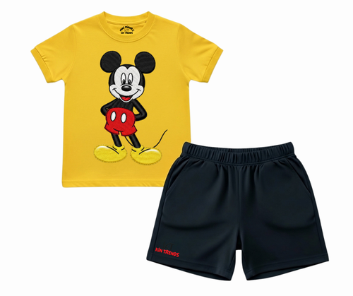 Mickey Mouse Shorts Set (Not Embroidered) | Mini Minors Kin Trends