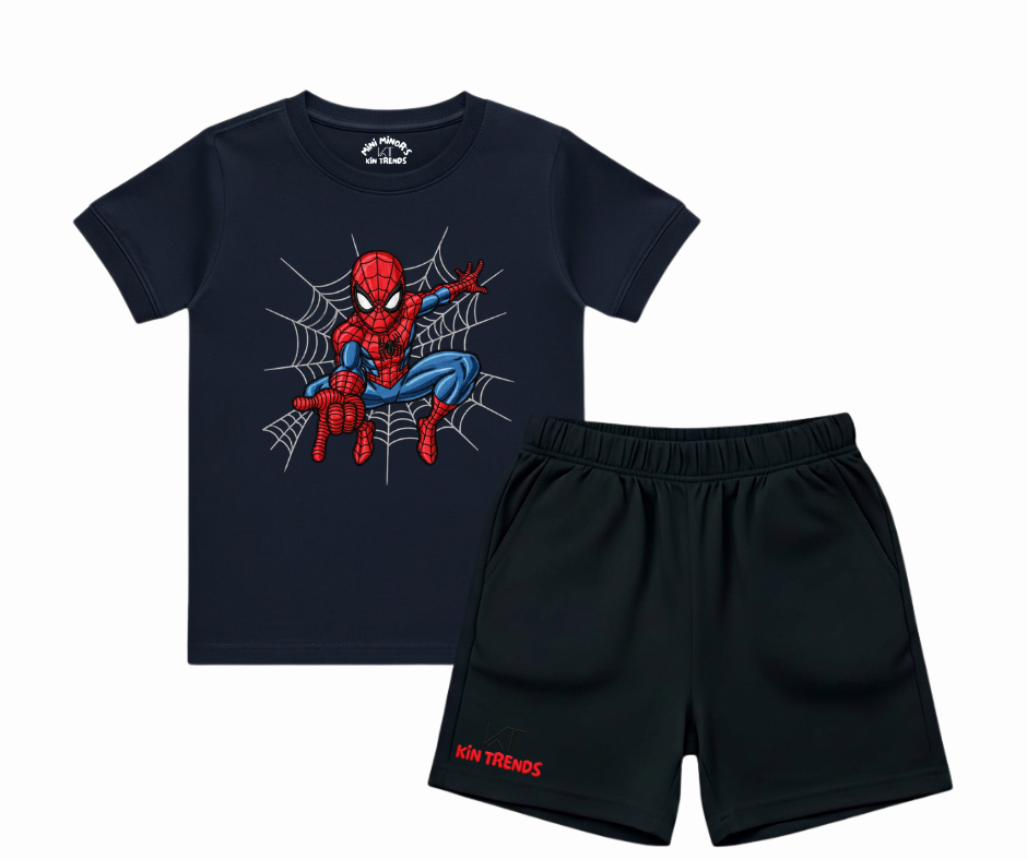 CC Spiderman D1 Shorts Set (Not Embroidered) Kids T shirt and shorts