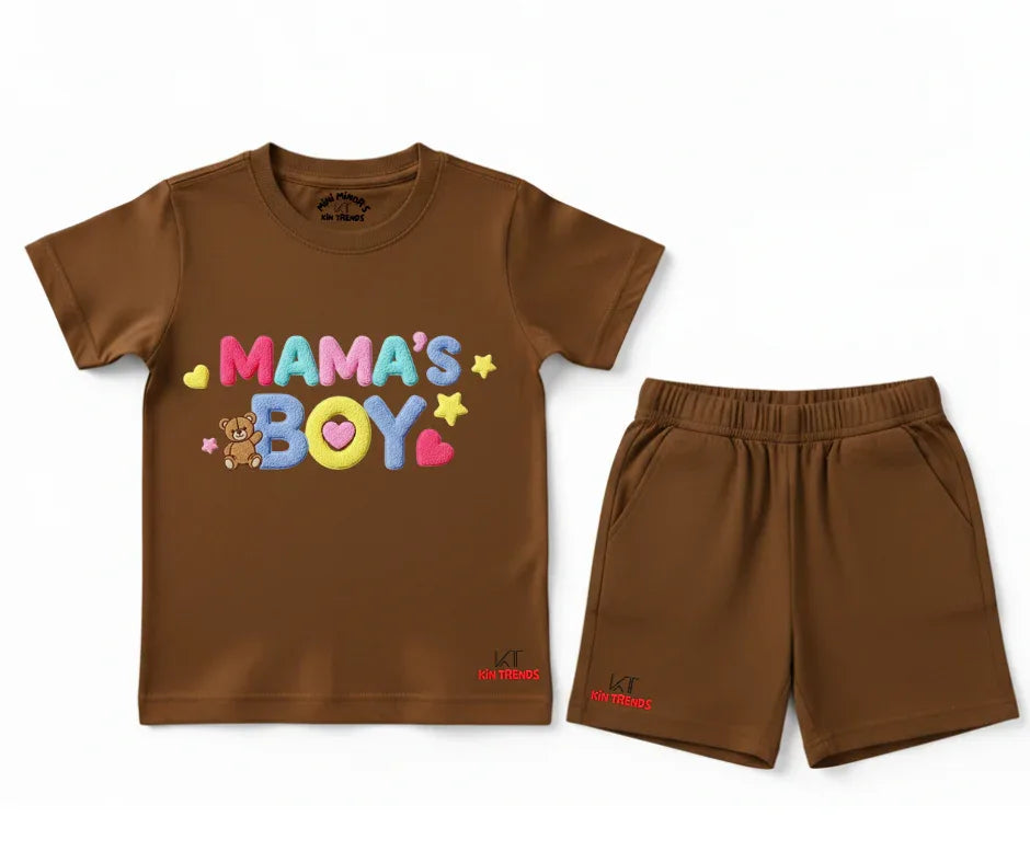 Premium Mama's Boy Shorts Set (Not Embroidered) - Kin Trends