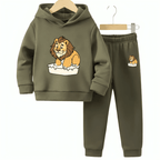 Sweet Lion Fleece Hoodie Tracksuit - Kin Trends