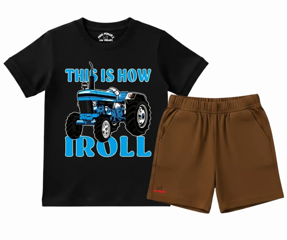 Kids Tractor Graphic Tee and Shorts| Kids T shirt and shorts| Mini Minors Kintrends
