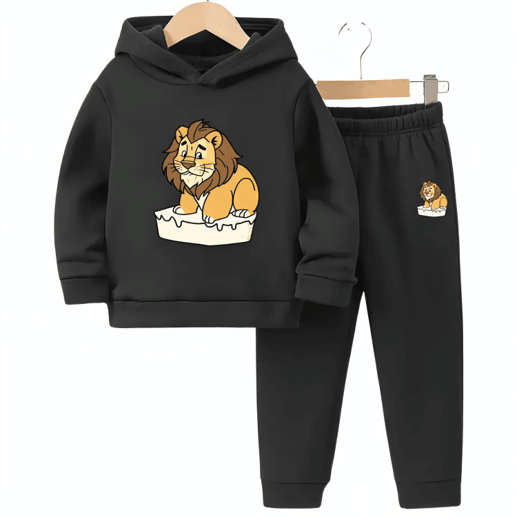 Sweet Lion Fleece Hoodie Tracksuit - Kin Trends