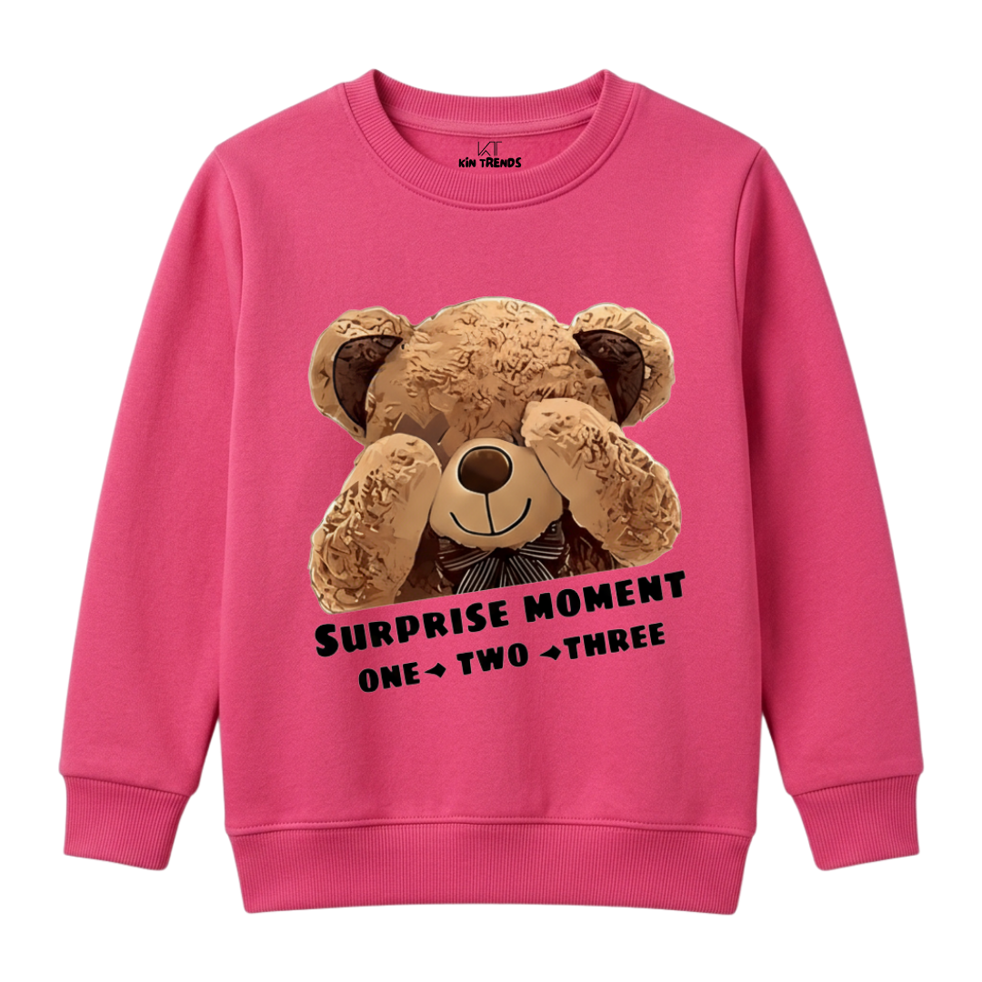 Surprise Moment Peekaboo Bear Graphic Crewneck Sweatshirt