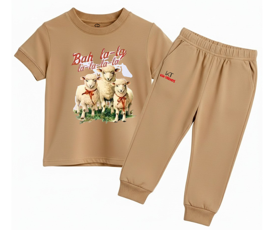 Cute Sheep Summer Kids Tracksuit | Mini Minors Kintrends