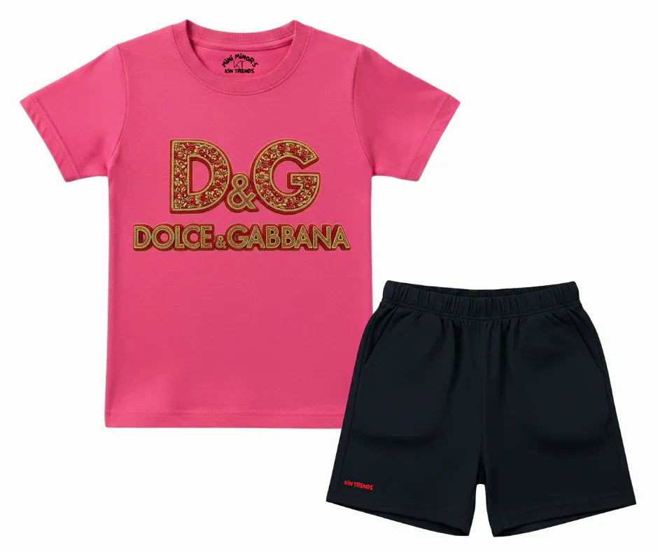 DG Shorts Set (Not Embroidered) | Mini Minors Kin Trends