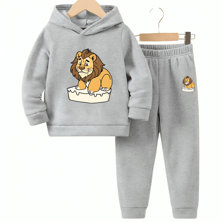 Sweet Lion Fleece Hoodie Tracksuit - Kin Trends