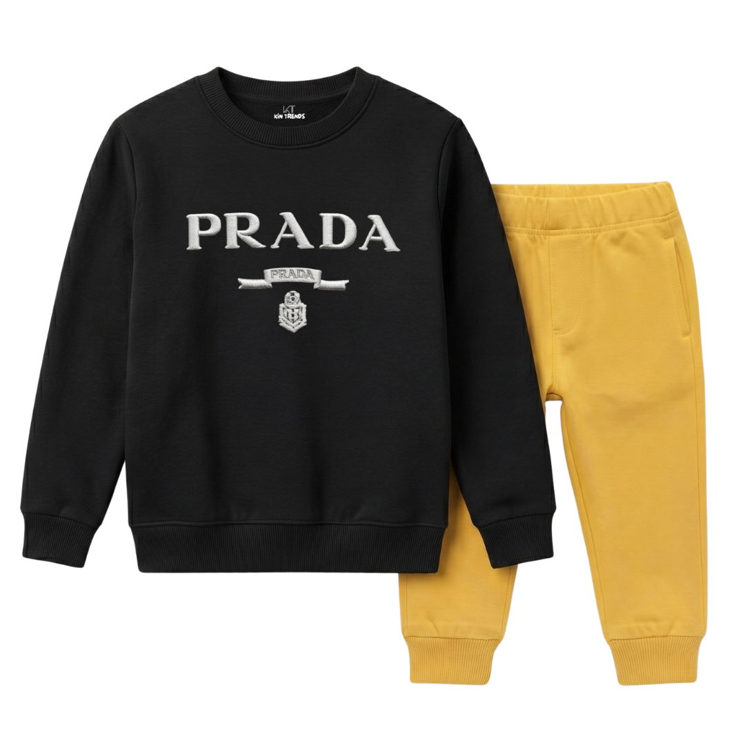 Black & Yellow PRDA Style Luxury Graphic Winter Suit