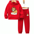 Sweet Lion Fleece Hoodie Tracksuit - Kin Trends