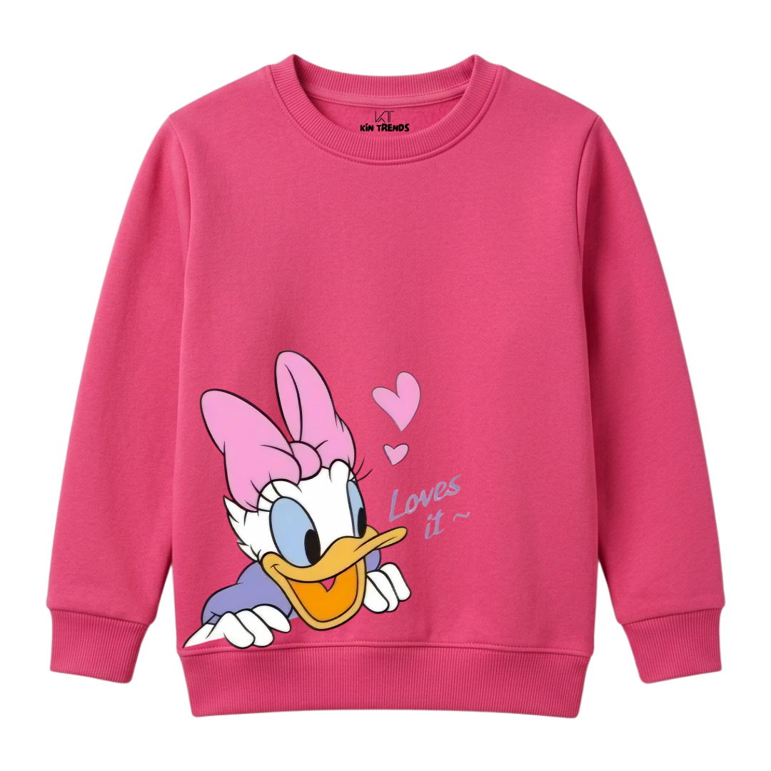 Disney Daisy Duck Loves It Winter Crewneck Sweatshirt