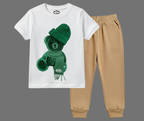 Greeny bear Color Contrast Tracksuit