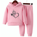 Girls Heart Fleece Hoodie Tracksuit - Kin Trends