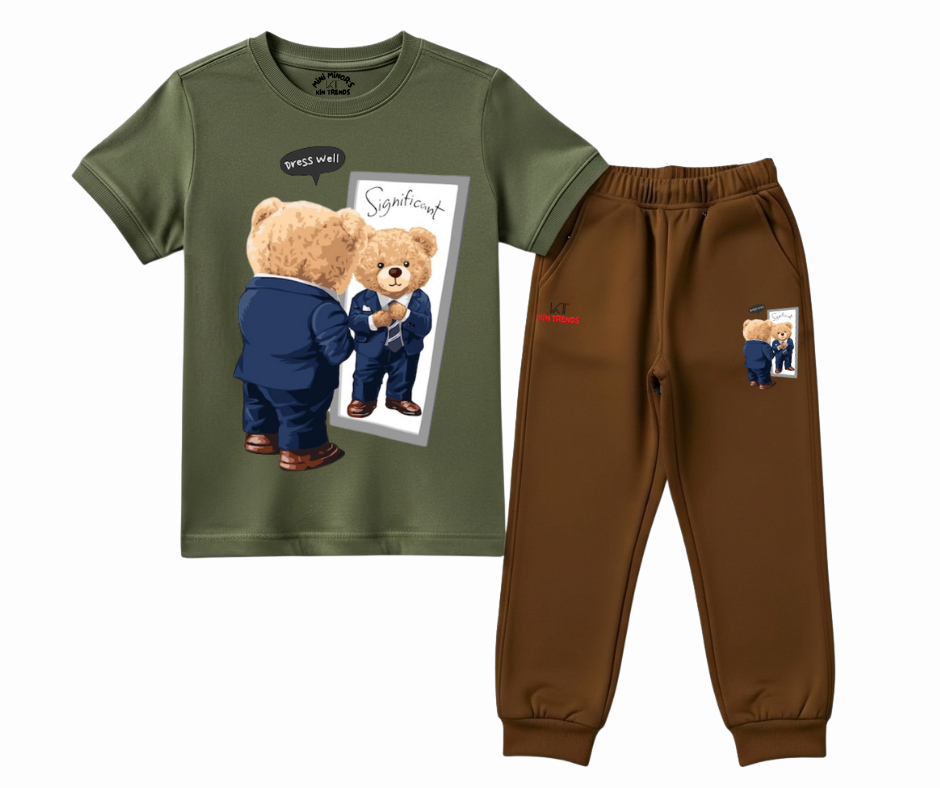 Bear in a Suit Summer Kids Tracksuit | Mini Minors Kintrends