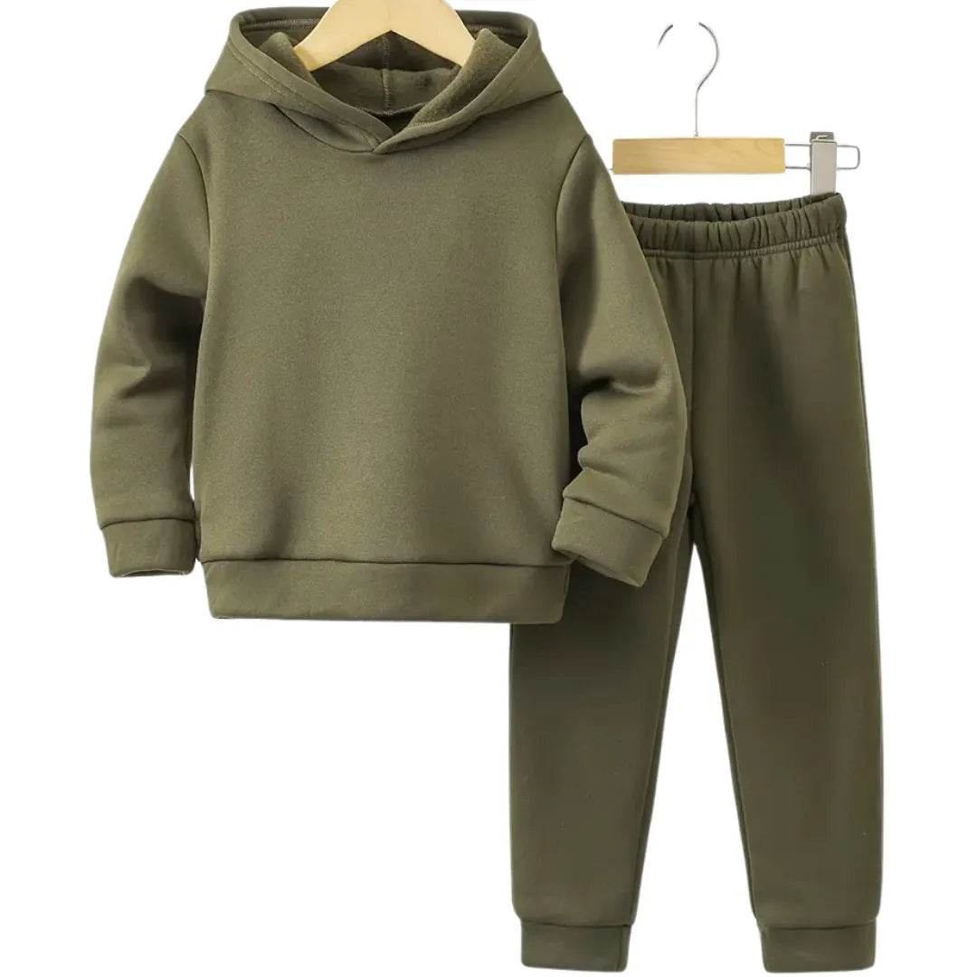 Plain Solid Color Hoodie Tracksuit - Kin Trends