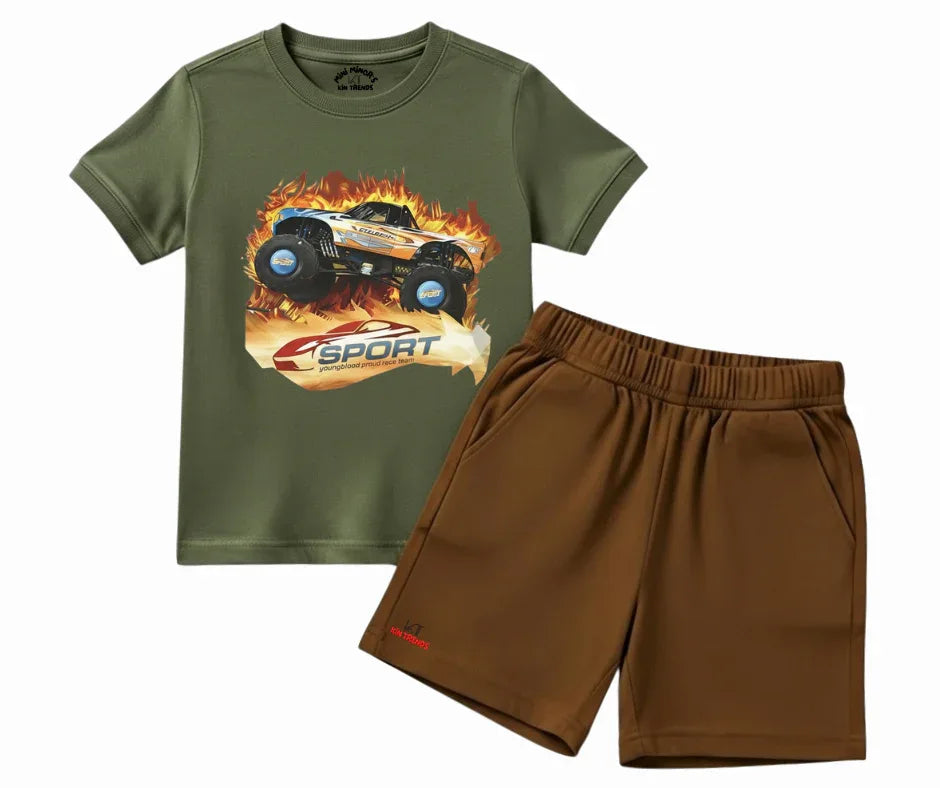 The Blazing Wheels Shorts Combo | Mini Minors Kintrends