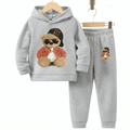 Cute Sitting Bear Fleece Hoodie Tracksuit - Kin Trends