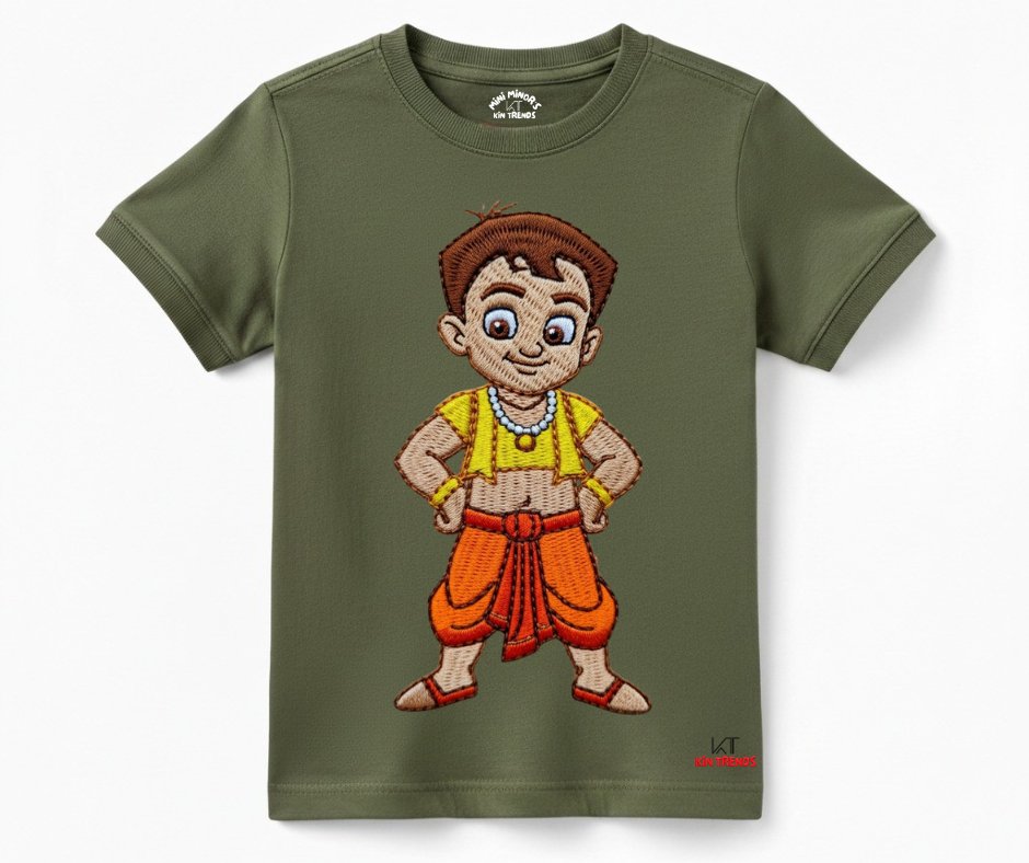 Chota Bheem T Shirt (Not Embroidered) Kids T shirt | Mini Minors Kin Trends | Kintrends