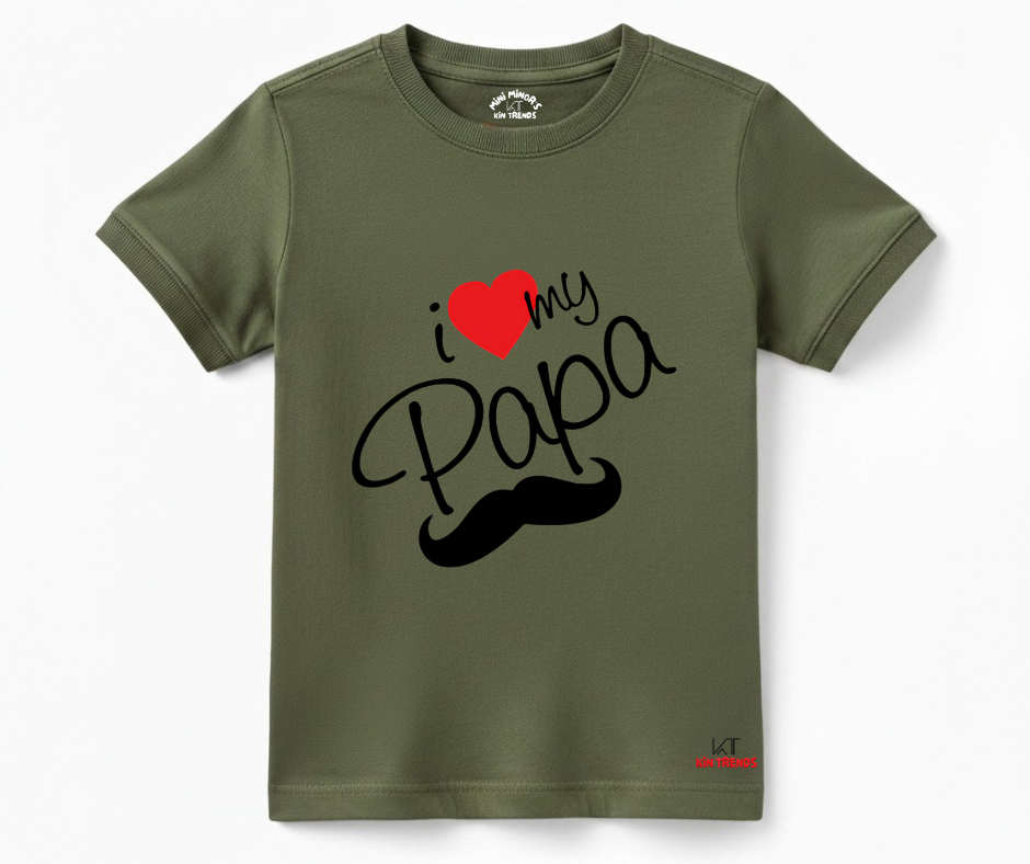 I Love Papa Tee | Kids T shirt | Mini Minors Kin Trends | Kintrends
