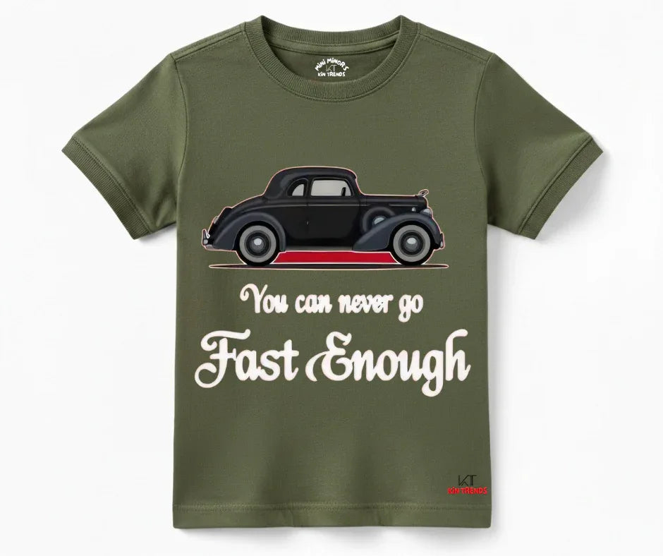New Fast Enough Tee | Kids T shirt | Mini Minors Kin Trends | Kintrends