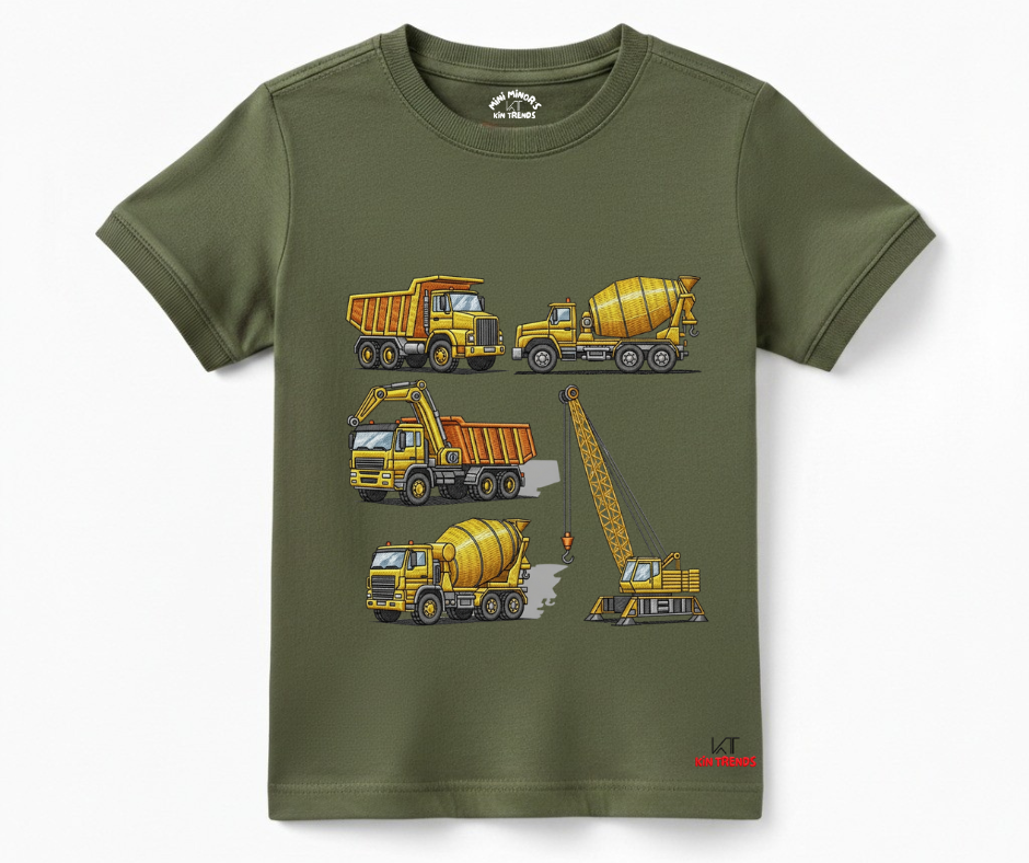 Crane Trucks T Shirt (Not Embroidered) Kids T shirt | Mini Minors Kin Trends | Kintrends